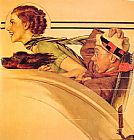 Norman Rockwell Couple in Rumble Seat painting